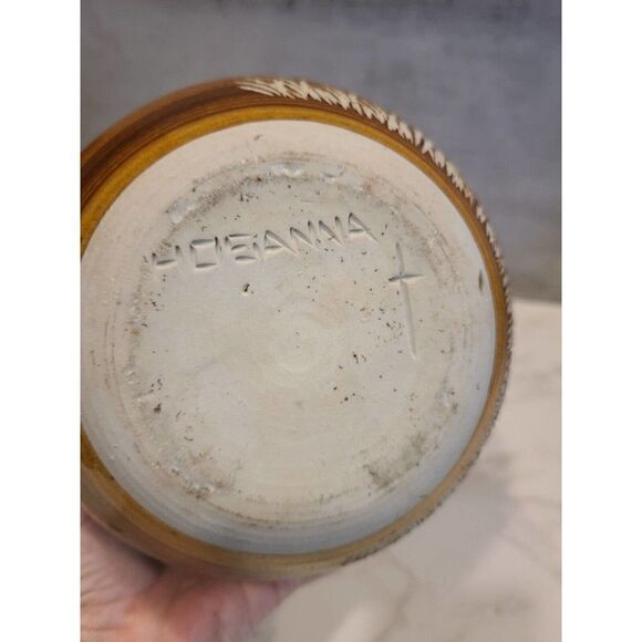 Artisan Handcrafted Signed Art Vase Earthen Pottery Ceramic Clay HOSANNA EUC - Picture 9 of 9